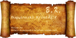 Bugyinszki Kristóf névjegykártya